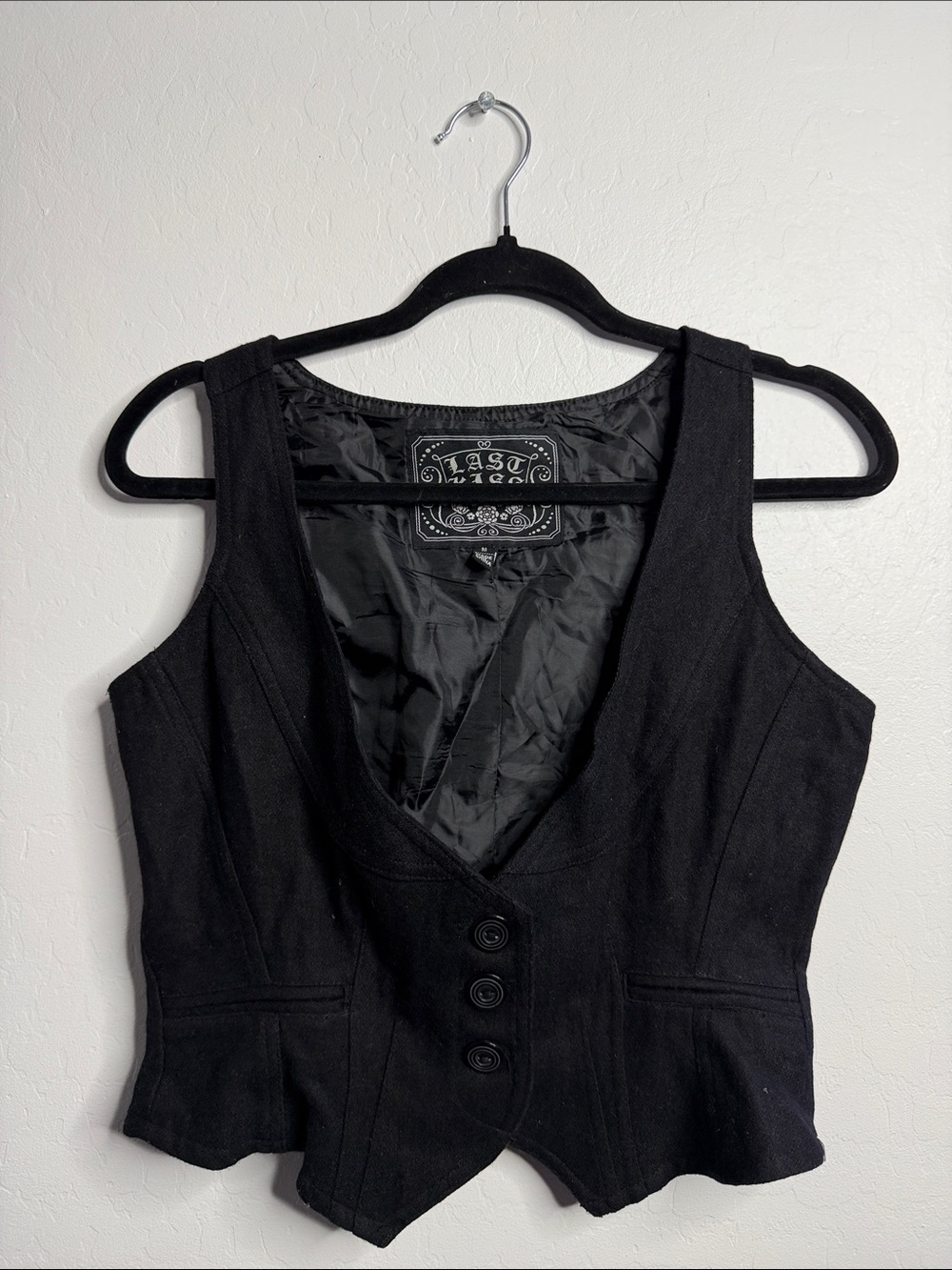 Black Button Front Vest